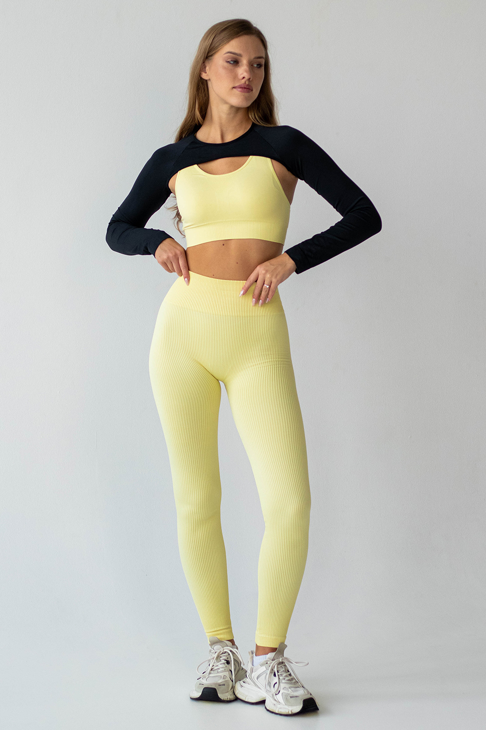 Легінси жіночі в рубчик з моделюючим швом FLEXIT FLEXING LEGGINGS POWER XXS/XS