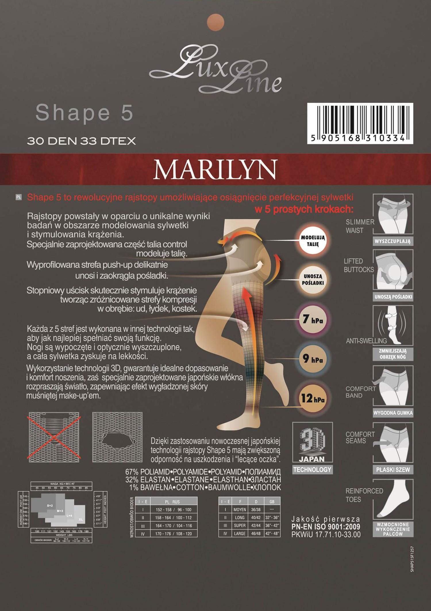 Корекційні жіночі колготки коригуючі Marilyn shape 5 3