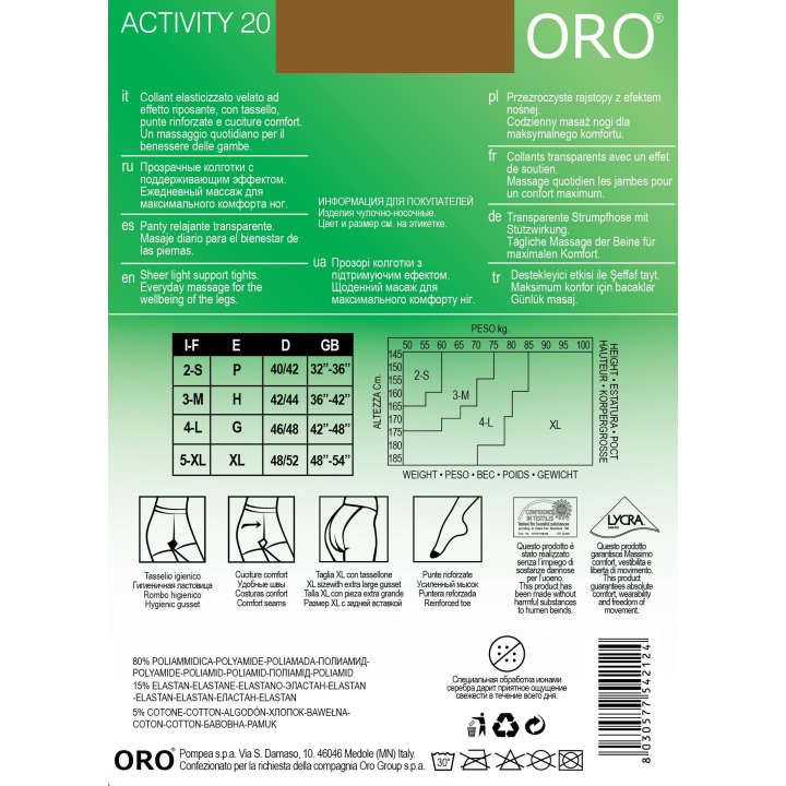 Колготки жіночі ORO ACTIVITY 20 DEN semane 4
