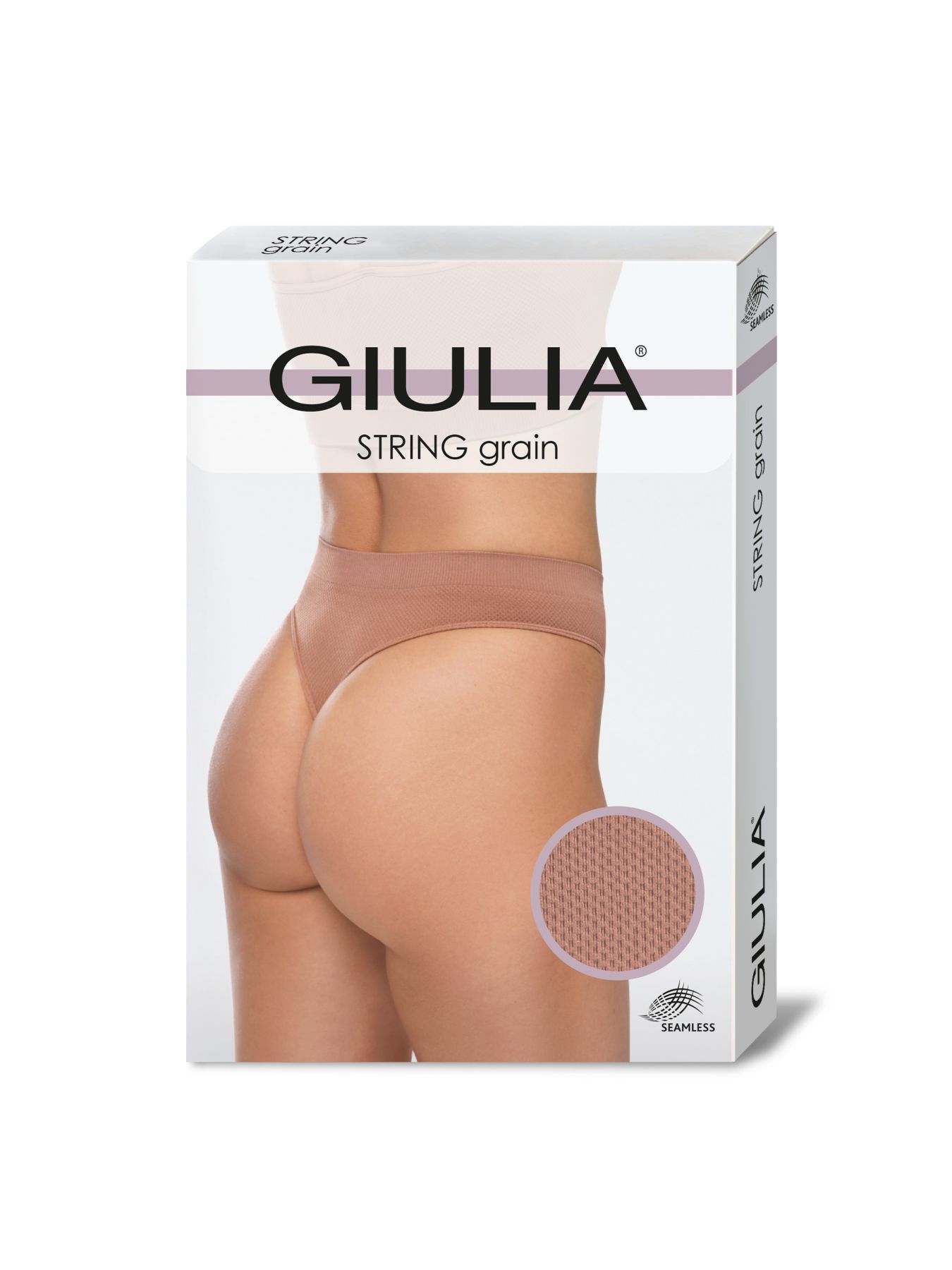 Стрінги жіночі безшовні трусики giulia string briefs grain L/XL