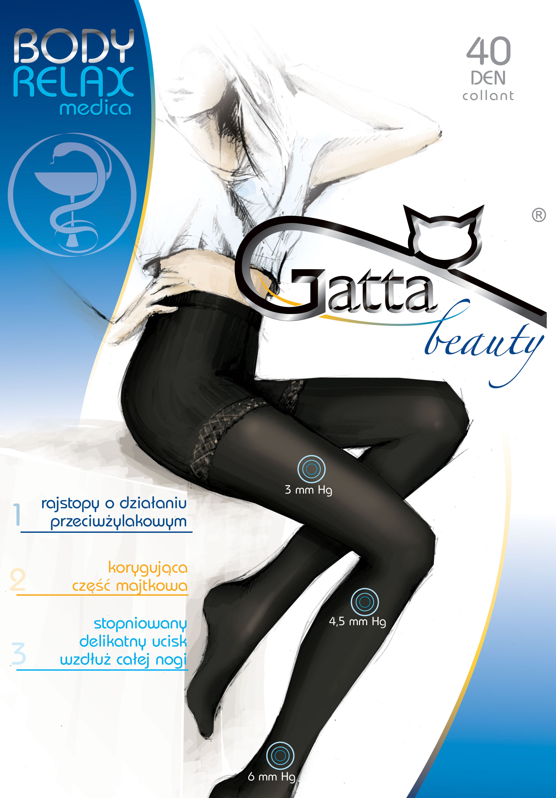 Корекційні жіночі колготки Gatta B RELAXMEDICA 40 3