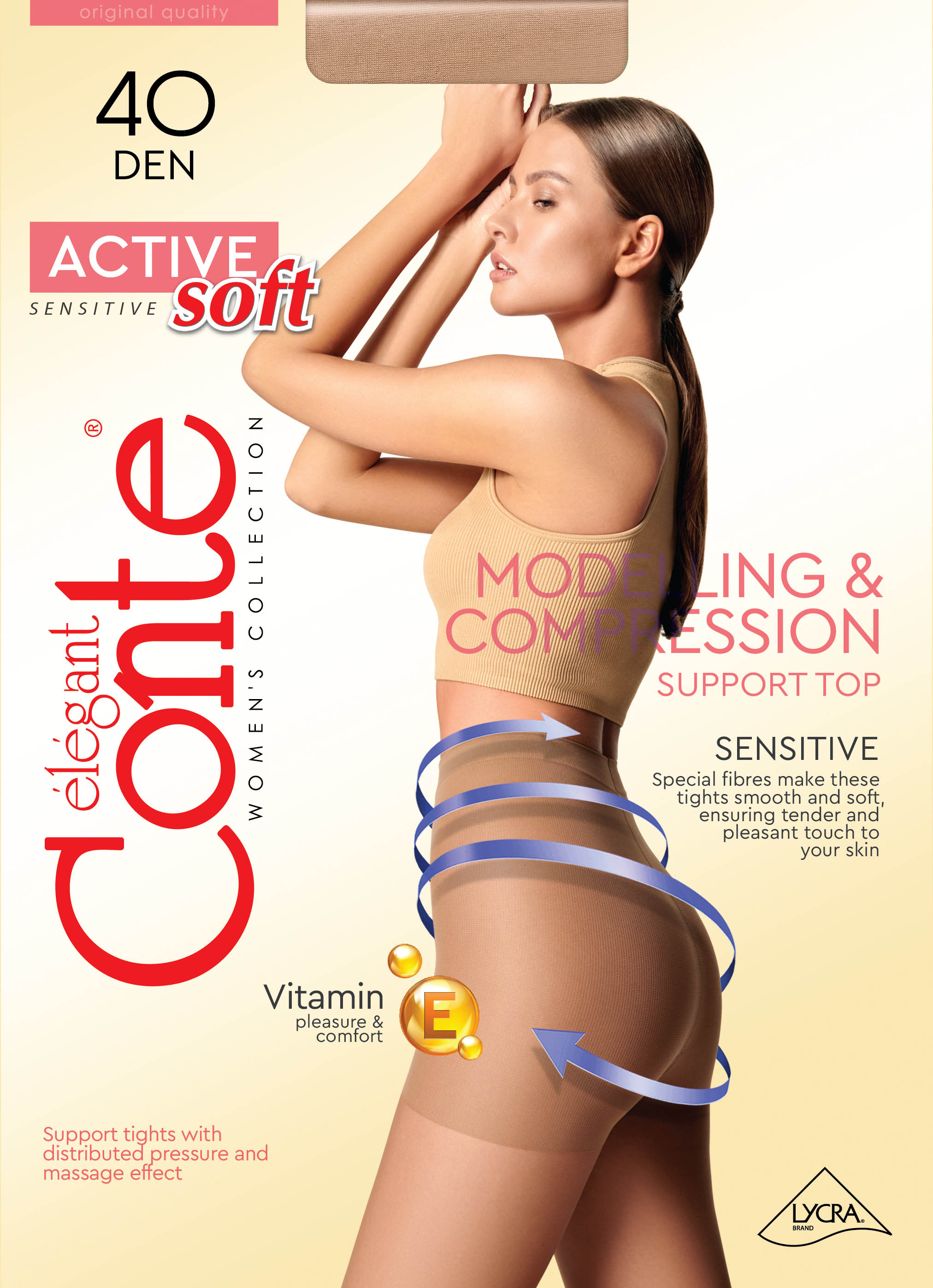 Корекційні жіночі колготки жін. CE ACTIVE SOFT 40 (EU), р.4, Mocca