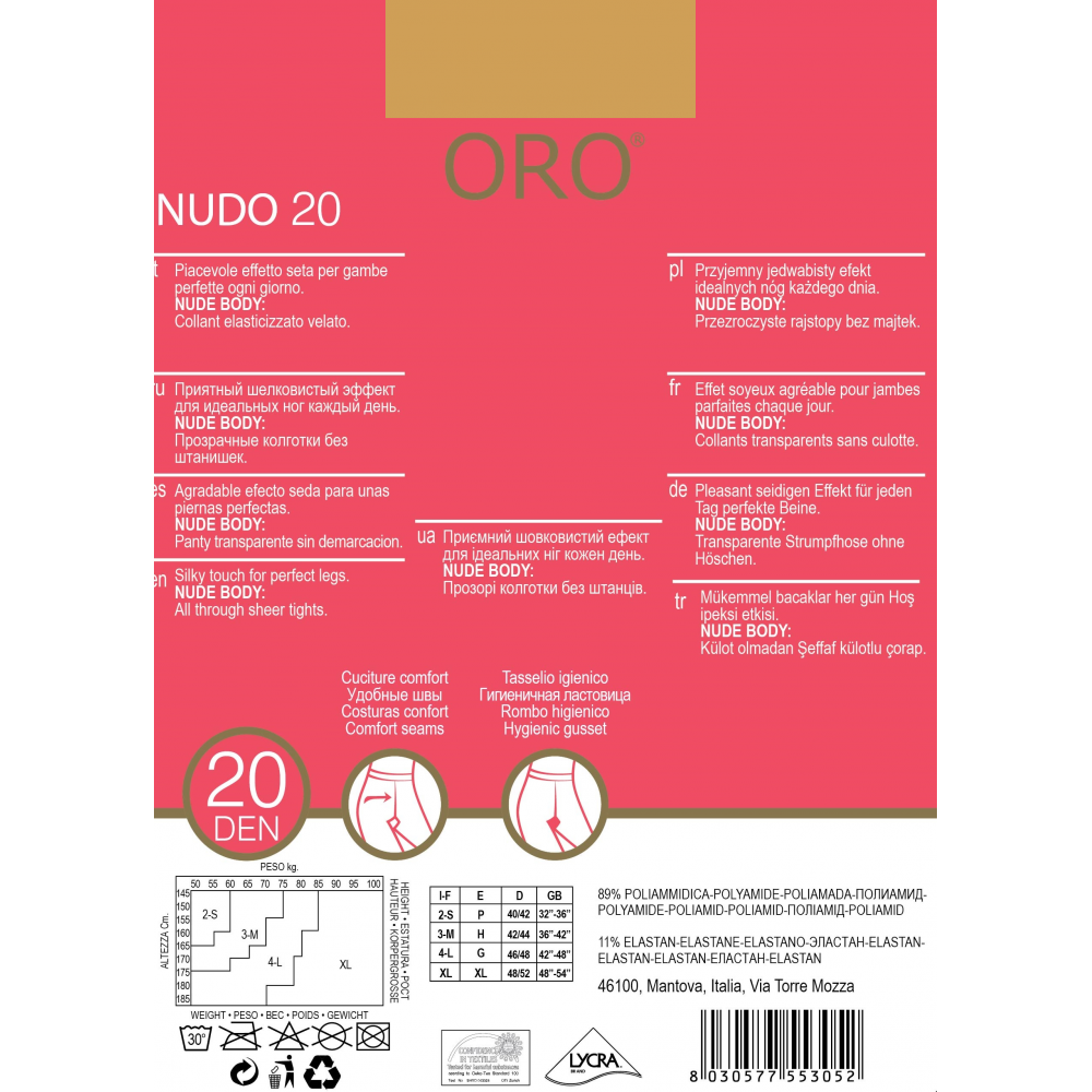 Колготки жіночі ORO NUDO 20 DEN natural 4