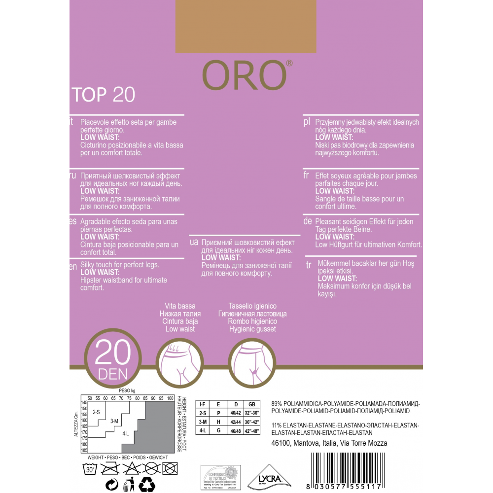 Колготки жіночі ORO TOP 20 DEN visone 3