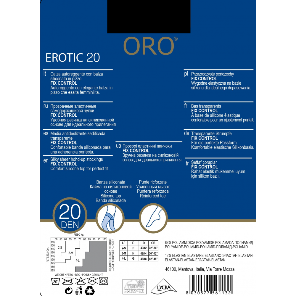 Панчохи жіночі ORO EROTIC 20 DEN nero 5/6