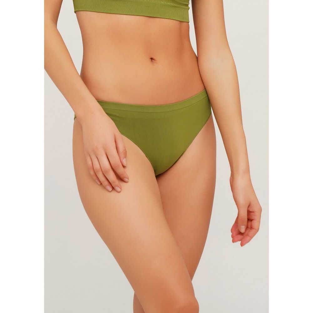 Стрінги жіночі безшовні труси ORO 4403 Avrora olive branch L/XL