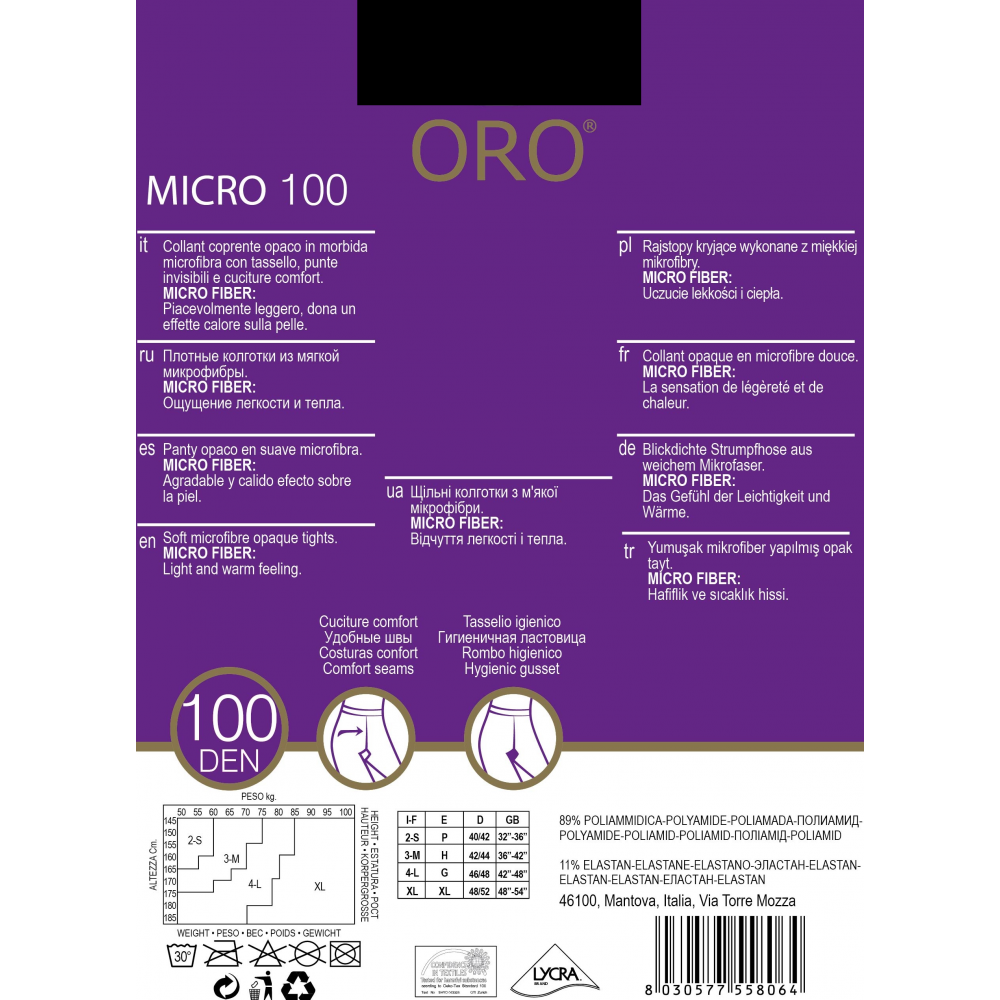 Колготки жіночі ORO MICRO 100 DEN nero 4