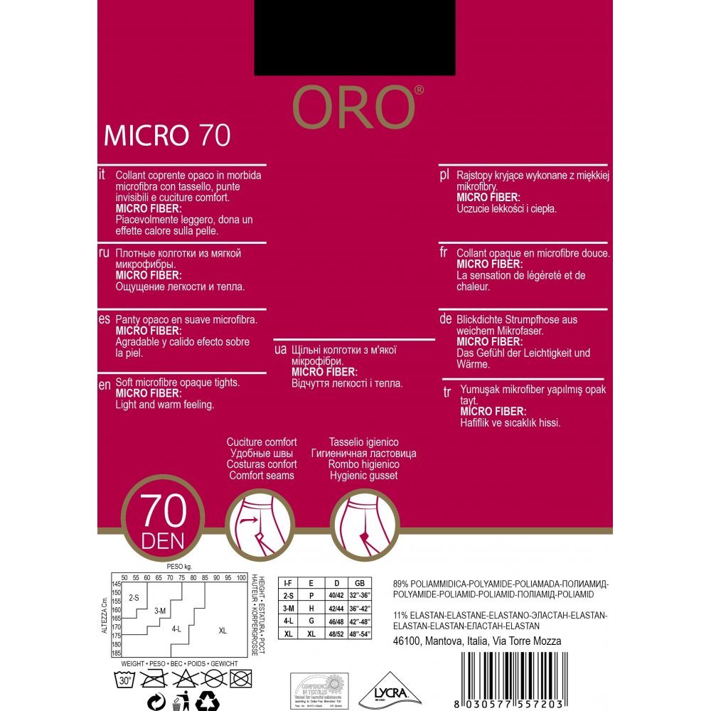 Колготки жіночі ORO MICRO 70 DEN nero 5