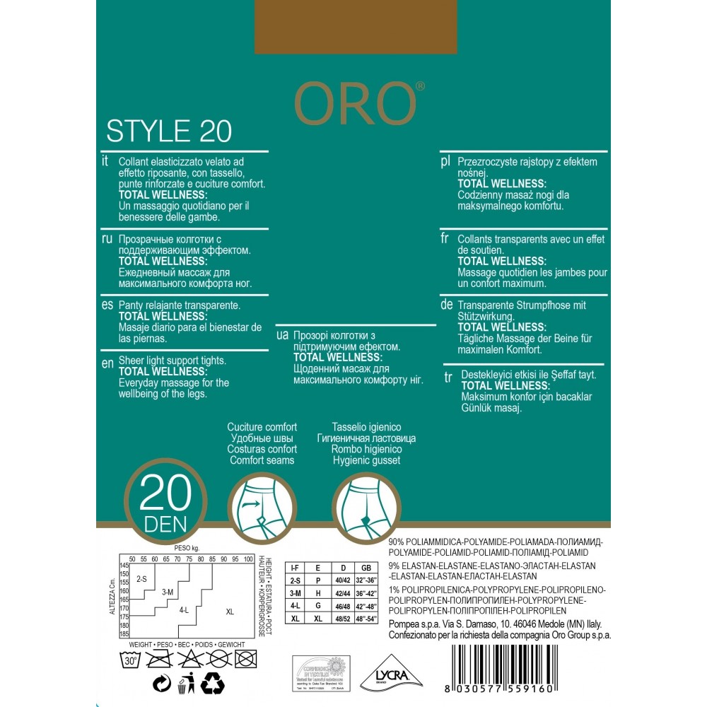 Колготки жіночі ORO STYLE 20 DEN semane 4