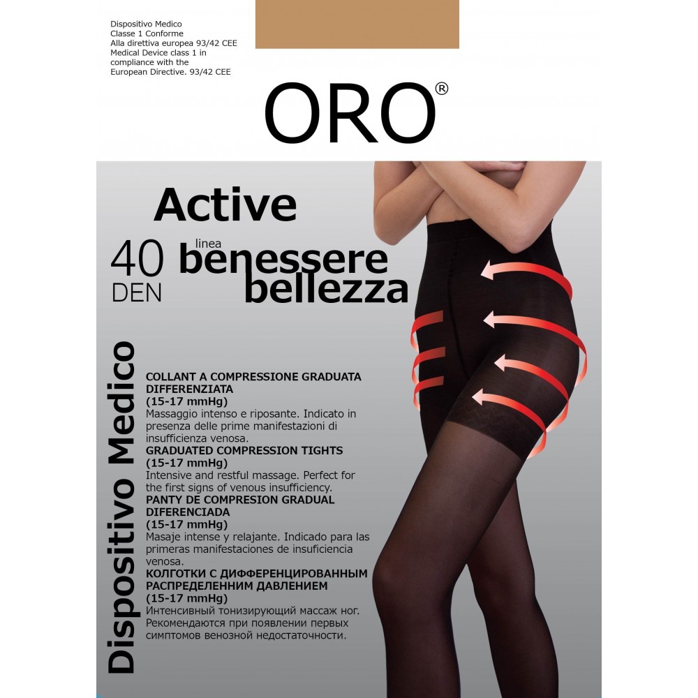 Корекційні жіночі колготки корегуючі ORO ACTIVE 40 DEN visone 2