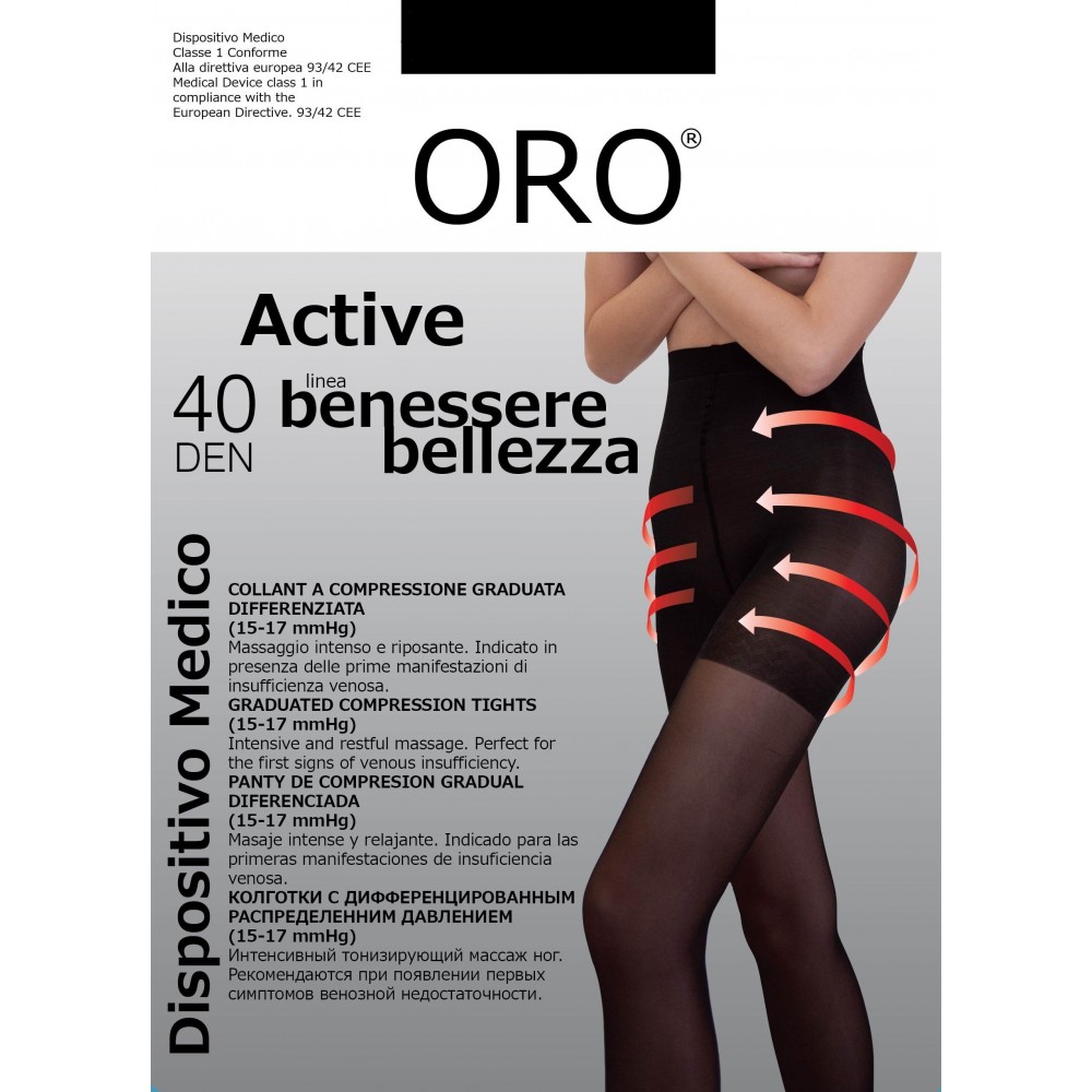 Корекційні жіночі колготки корегуючі ORO ACTIVE 40 DEN nero 5