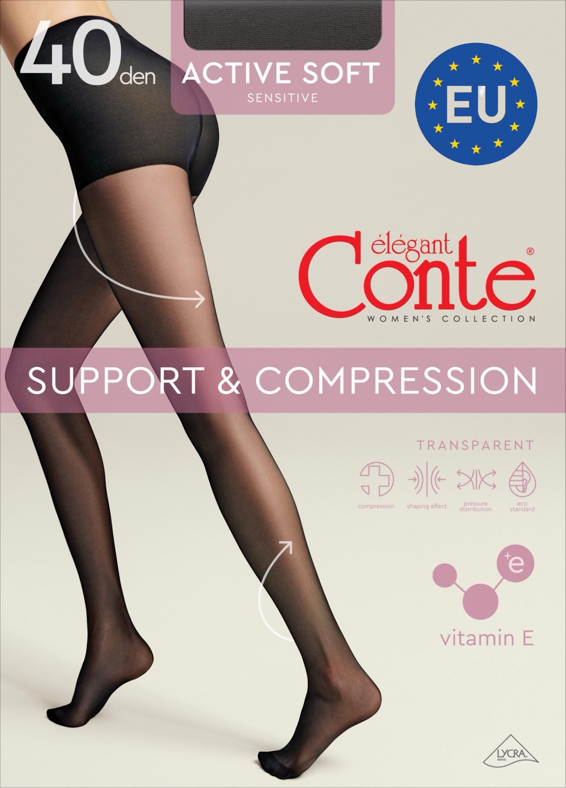 Корекційні жіночі колготки жін. CE ACTIVE SOFT 40 (EU), р.4, Nero