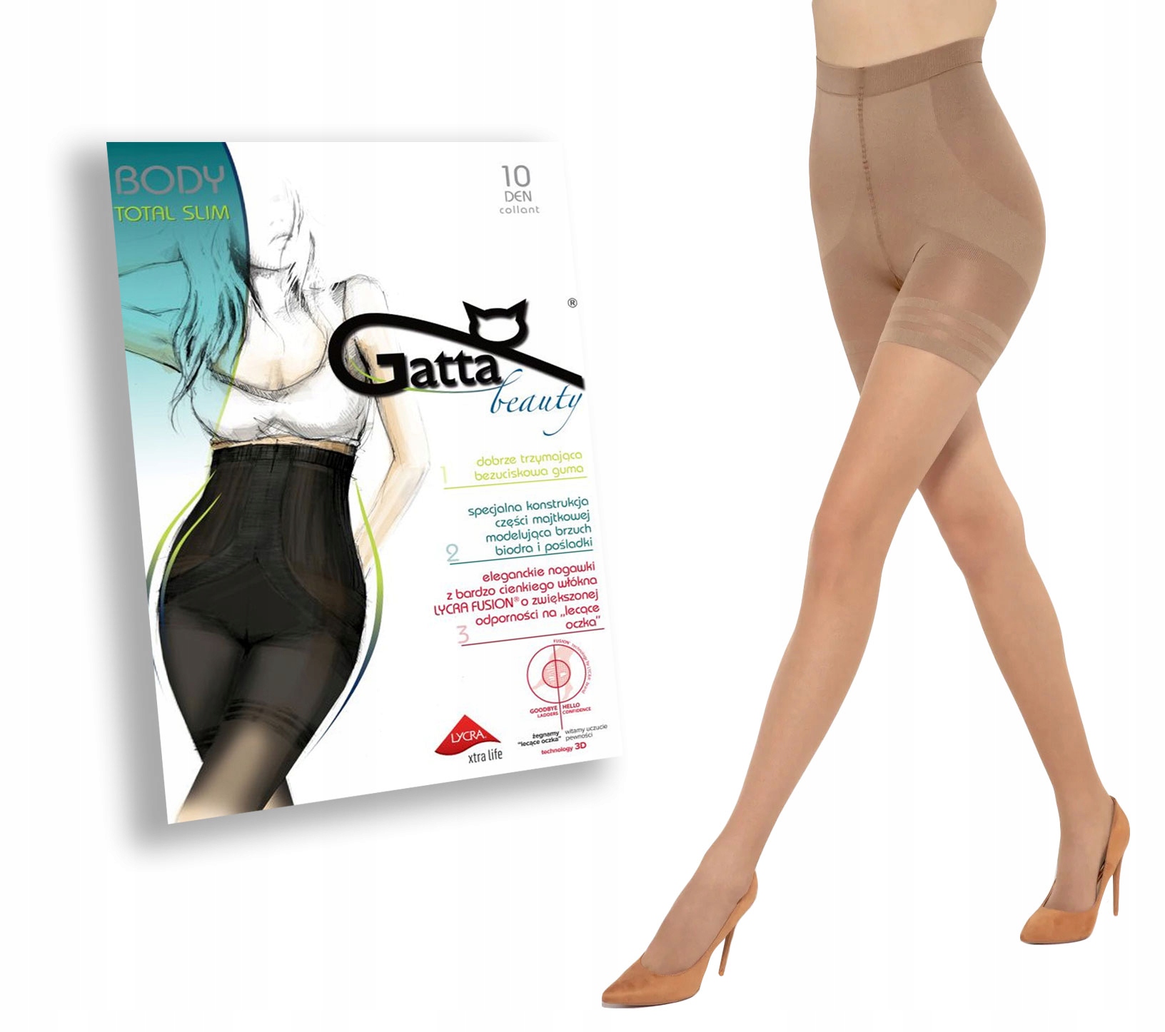 Класичні жіночі колготки gatta BODY TOTAL SLIM 10 DEN 2