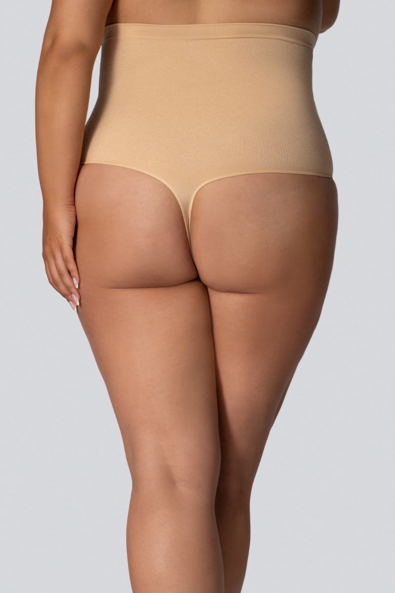 Стрінги жіночі трусики великого розміру з коригуючим ефектом mona queen high-waisted smoothwear 7/8