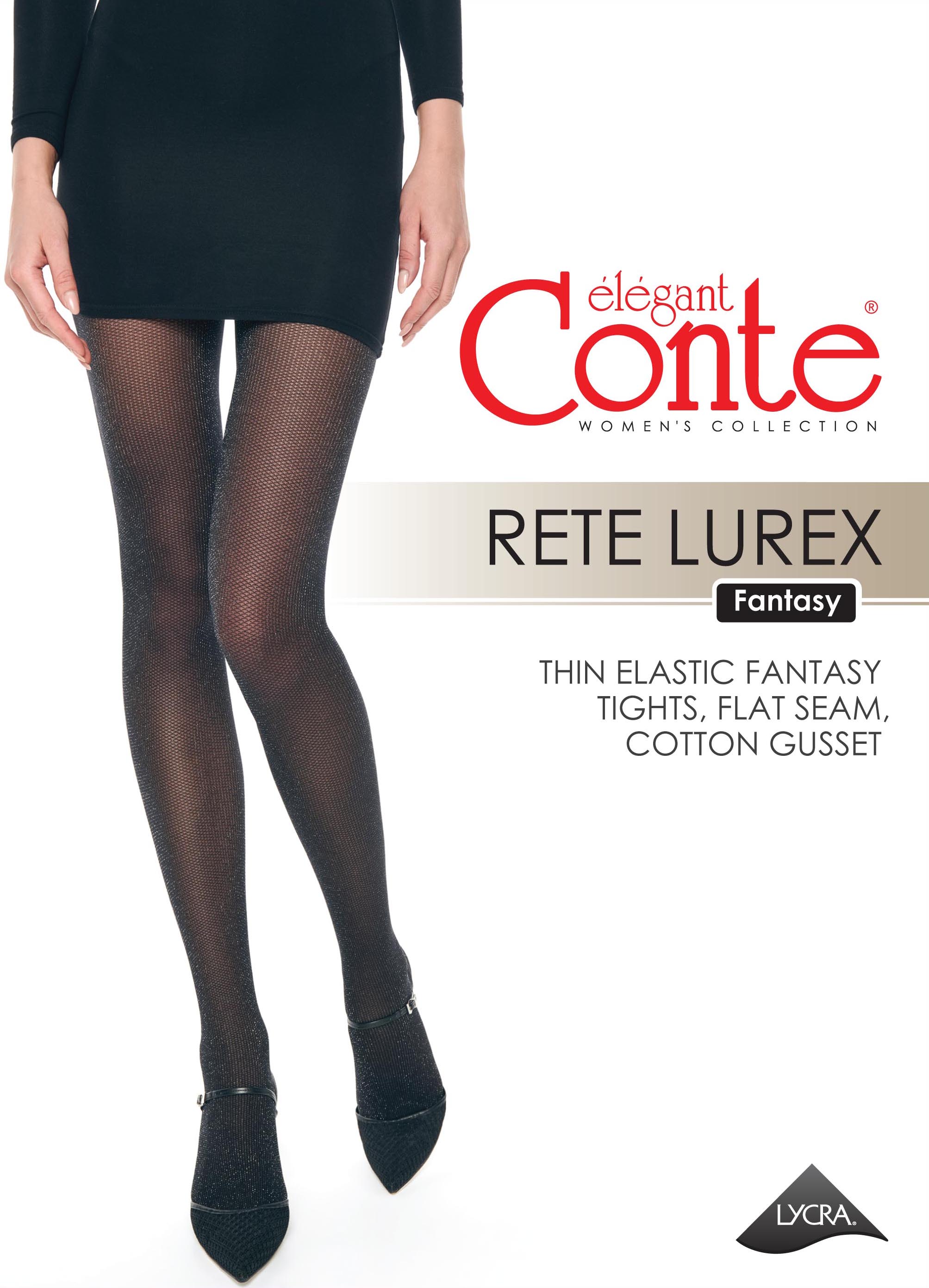 Колготки жін. CE FANTASY RETE LUREX, р.4, Nero