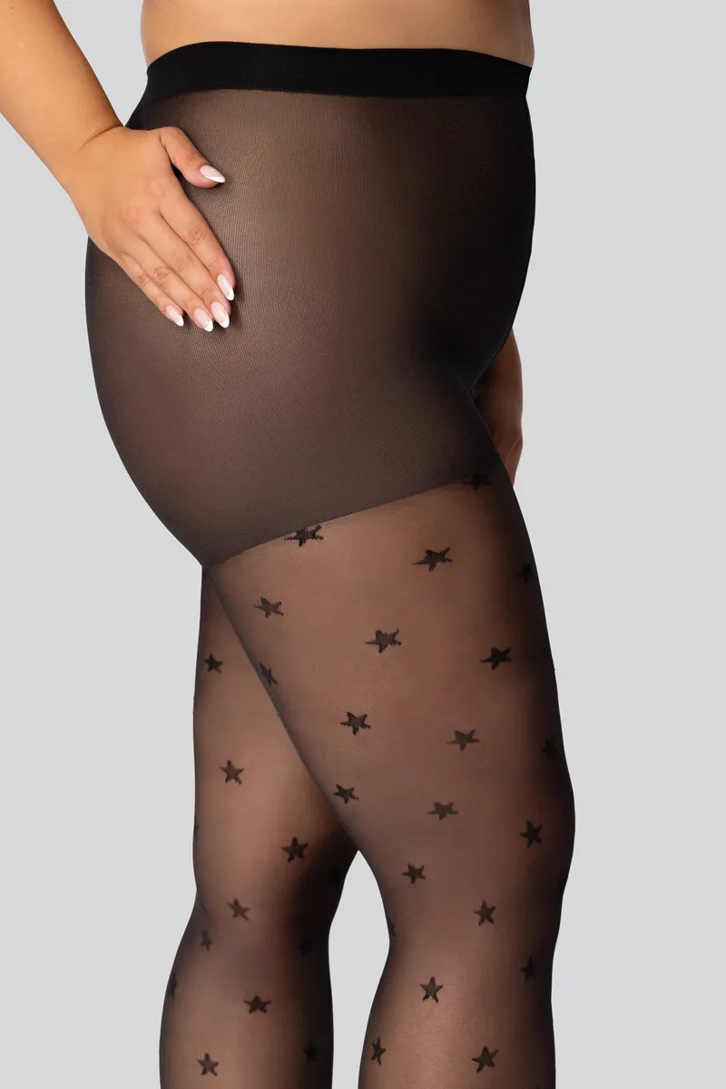 Жіночі колготки великого розміру з узором mona queen star 30 den 8 short