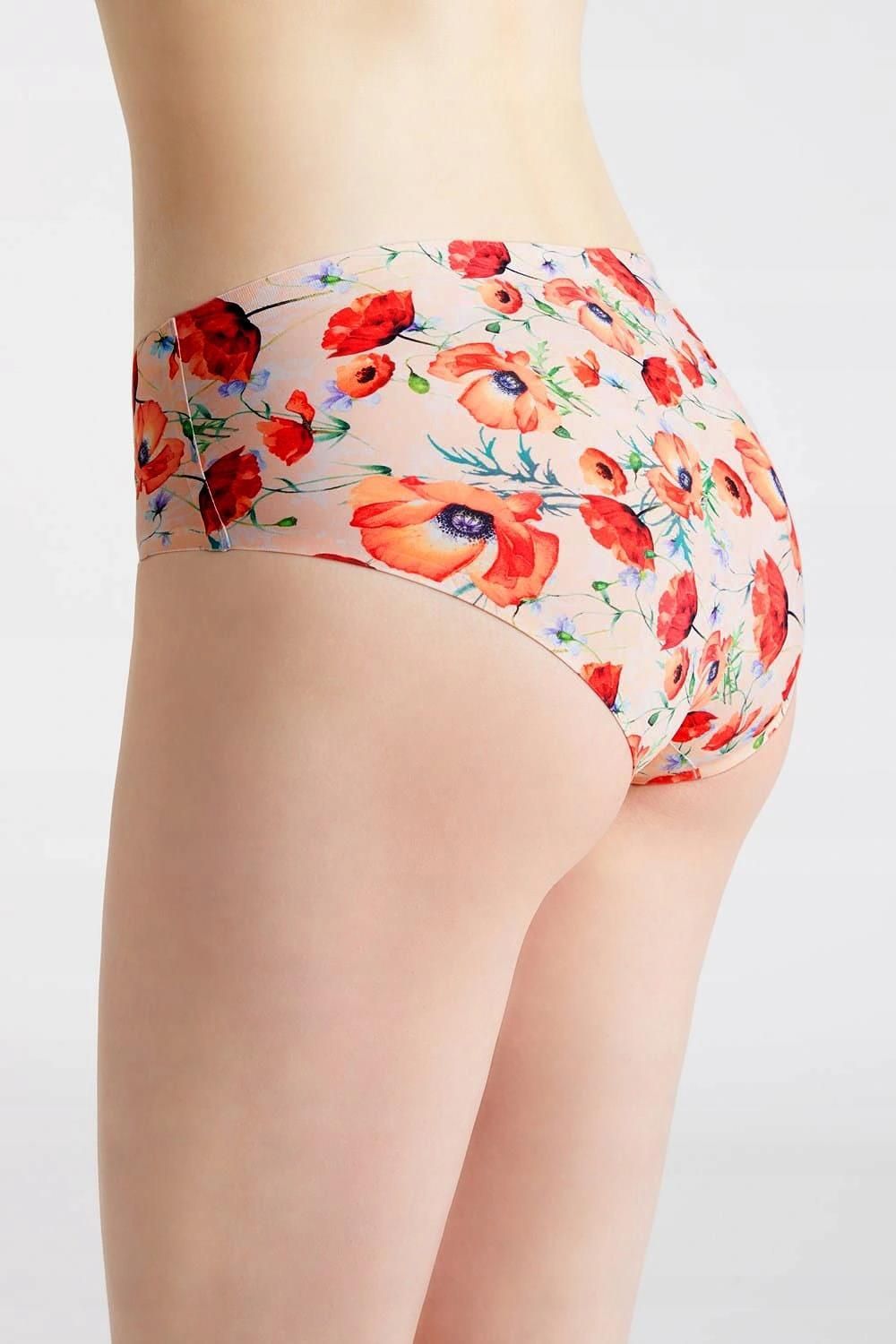 Сліпи жіночі безшовні трусики julimex poppies M