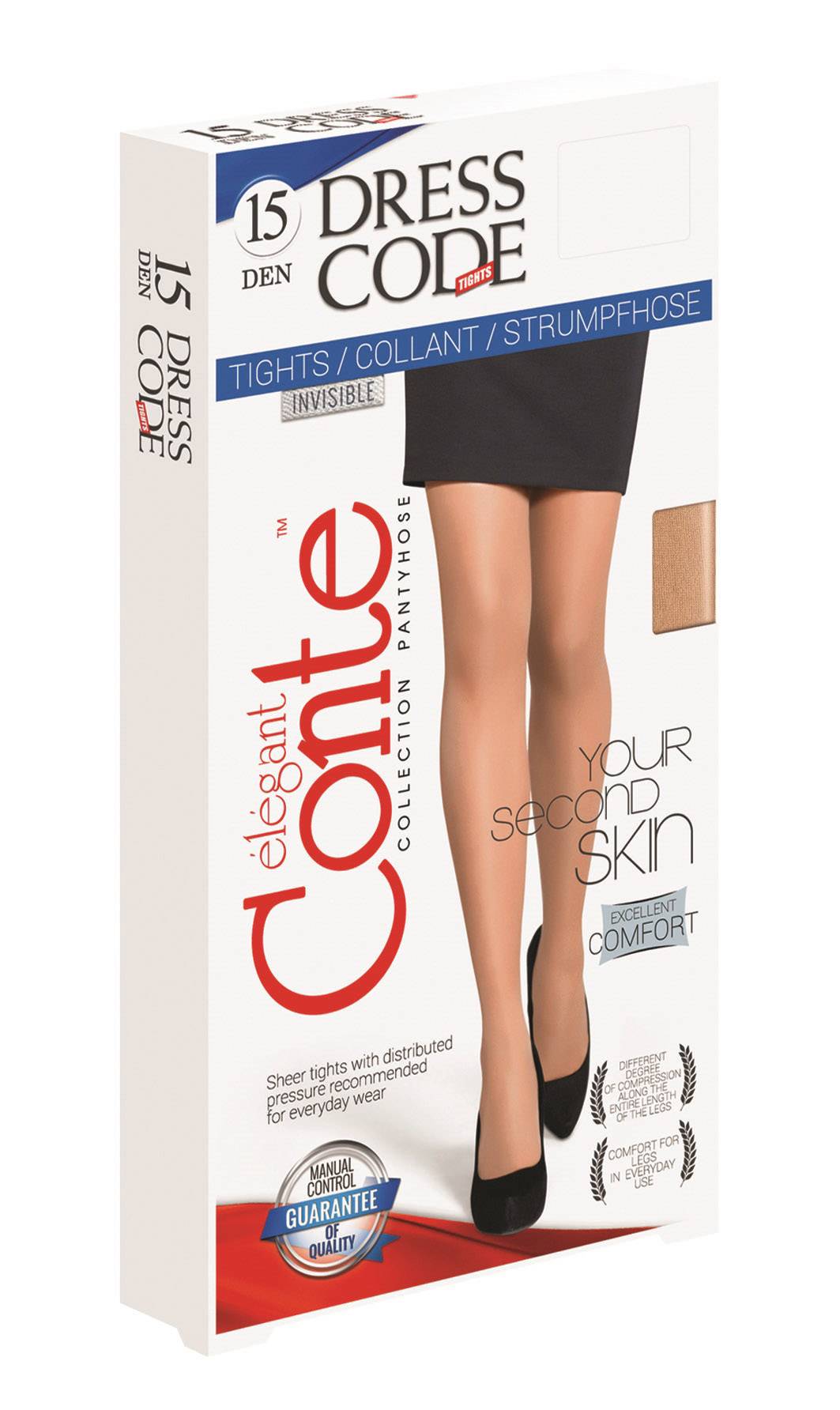 Класичні жіночі колготки жін. DRESS CODE 15 (3 штуки), р.4, Bronz