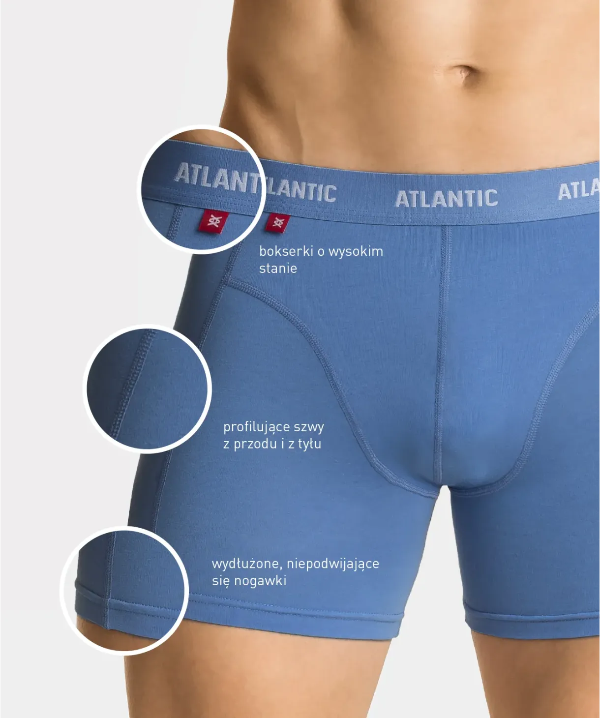 Труси шорти чоловічі боксери Atlantic 3MH-047 W22 XL