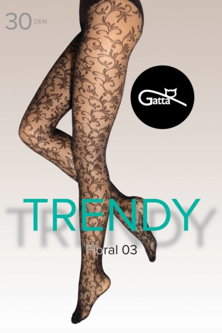 Колготки з візерунком Gatta FLORAL 30 WZ 03 4