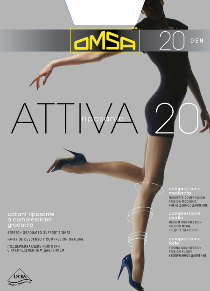 Класичні жіночі колготки omsa Attiva 20 castoro 5-XL